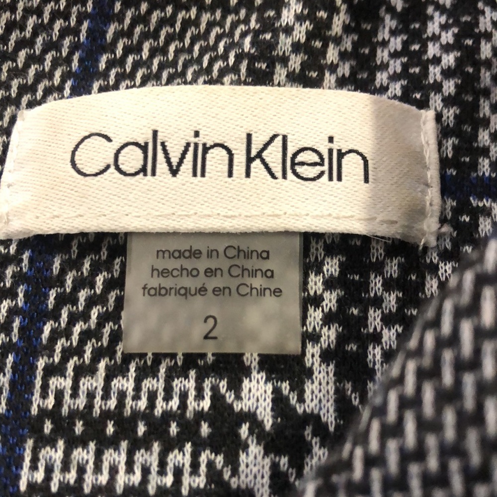 Calvin Klein Career Flutter Sleeve Shift Above Knee Dress, Size 2, Gray Black - Picture 4 of 5